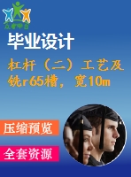 杠桿（二）工藝及銑r65槽，寬10mm夾具設(shè)計[含cad圖紙，工藝工序卡，說明書等資料全套]