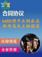 b655型牛頭刨床總體布局及主軸箱設(shè)計(jì)【說明書+cad】