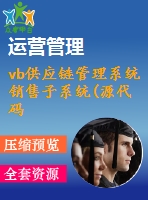 vb供應鏈管理系統(tǒng)銷售子系統(tǒng)(源代碼+系統(tǒng))