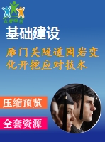 雁門關(guān)隧道圍巖變化開(kāi)挖應(yīng)對(duì)技術(shù)