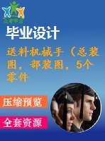送料機(jī)械手（總裝圖，部裝圖，5個(gè)零件圖，設(shè)計(jì)說(shuō)明書）